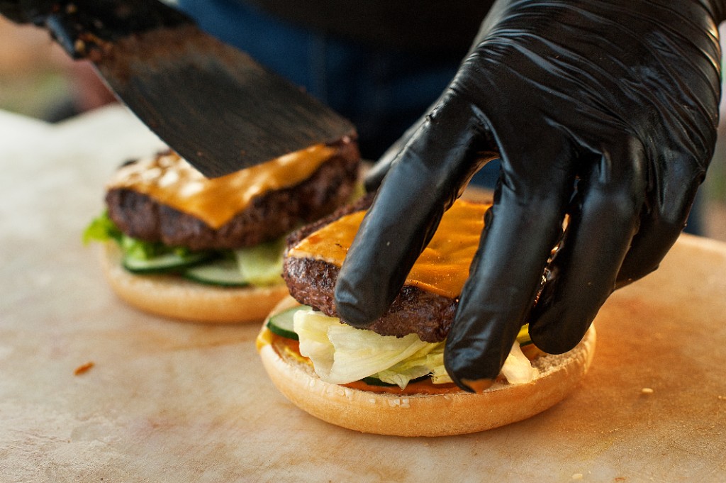 Burgers assembled fresh to order
